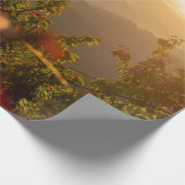 自然写真，山を見渡す緑の木 ラッピングペーパー (角)