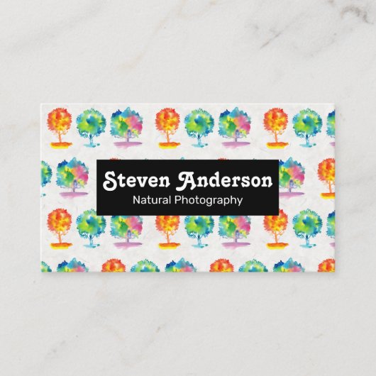 自然写真 |水彩ツリー 名刺 (正面)