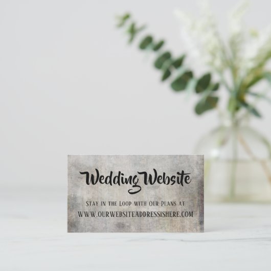 自然動揺してヴィン素朴テージ結婚式のウェブサイト エンクロージャーカード (スタンド正面)