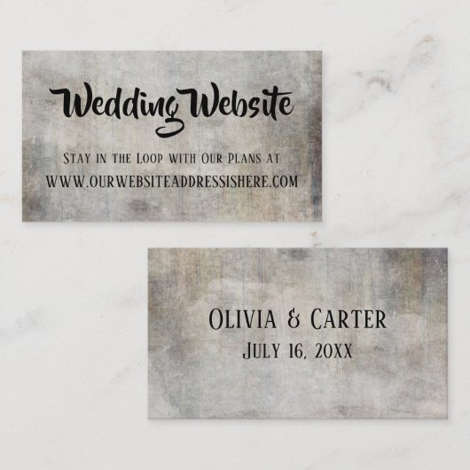 自然動揺してヴィン素朴テージ結婚式のウェブサイト エンクロージャーカード (正面/裏面)