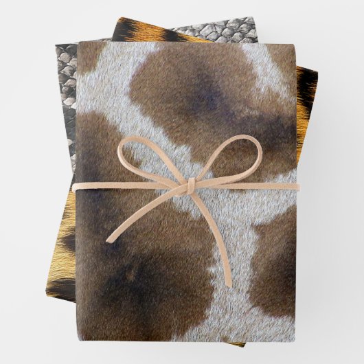 自然動物キリンPythonヘビLeopardスキン ラッピングペーパーシート (インサイチュ)