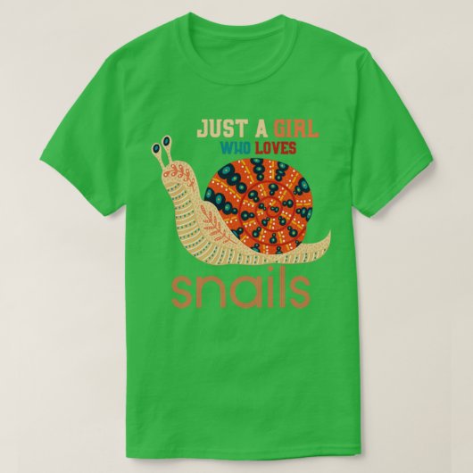 自然動物愛好家ガールギフトガーデンカタツムリ Tシャツ (デザイン正面)