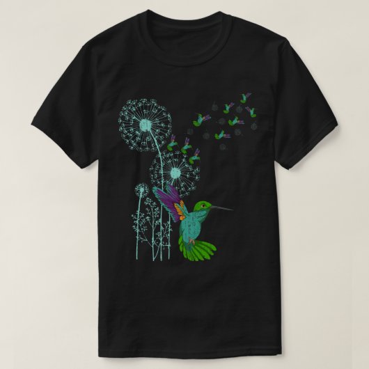 自然動物愛好家タンデリオンバードハミングバード Tシャツ (デザイン正面)
