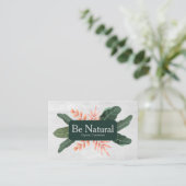 自然化粧品グリーン葉テンプレートデザイン 名刺 (スタンド正面)