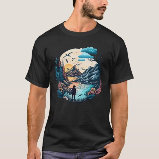 自然反射の森の木野外野生生物 Tシャツ (正面)