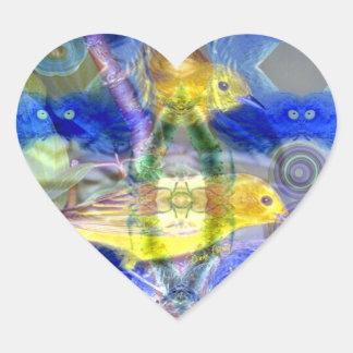 自然反射I -金ゴールドとブルーバード ハートシール