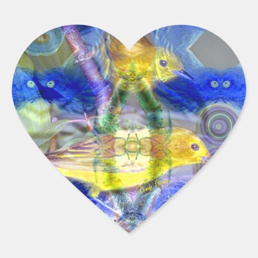 自然反射I -金ゴールドとブルーバード ハートシール (正面)