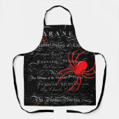 自然史タイトルページクモ書道 エプロン (正面)