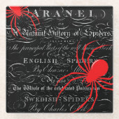 自然史タイトルページクモ書道 ガラスコースター (正面)