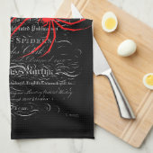 自然史タイトルページクモ書道 キッチンタオル (四つ折り)