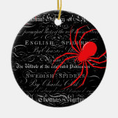 自然史タイトルページクモ書道 セラミックオーナメント (正面)