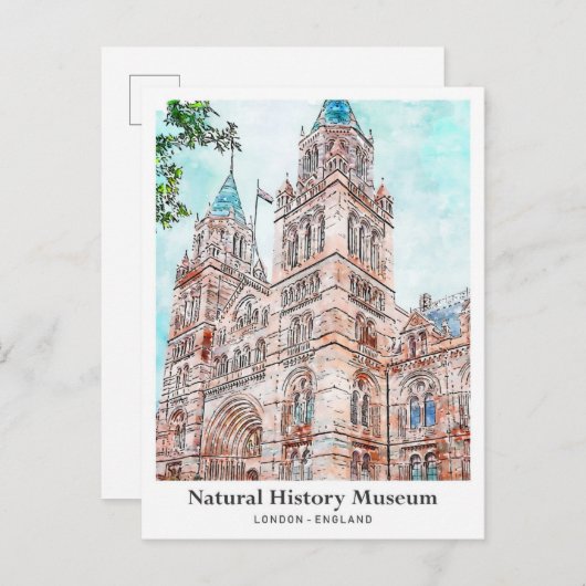 自然史博物館ロンドン旅行水の色 ポストカード (正面/裏面)