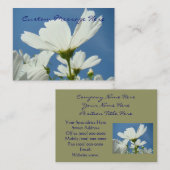 自然名刺ホワイトデイジーフラワーブルースカイ 名刺 (正面/裏面)