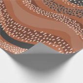 自然図形スタイルの波状のシームレスパターンホリゾ ラッピングペーパー (角)