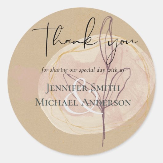 自然地球素朴ウッドランド紅葉結婚ズ ラウンドシール (正面)