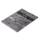 自然地質学グレーグラナイト詳細ピンク文字 ノートブック (左側)