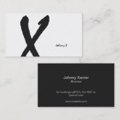 自然型モノグラム（白い背景） 名刺 (正面/裏面)