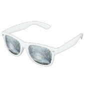 自然大人レトロパーティーシェード、白 レトロサングラス (アングル)