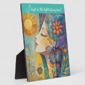 自然女性ボホテーブルトッププラークとイーゼル フォトプラーク (側面)