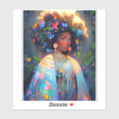 自然女神アフリカ系アメリカ人ファンタジーアート シール (シート)