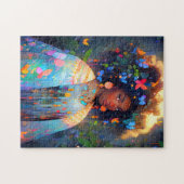 自然女神アフリカ系アメリカ人ファンタジーアート ジグソーパズル (横)