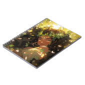 自然女神アフリカ系アメリカ人ファンタジーアート ノートブック (左側)