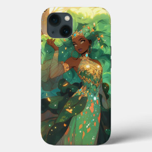 自然女神アフリカ系アメリカ人ファンタジーアート iPhone 13ケース