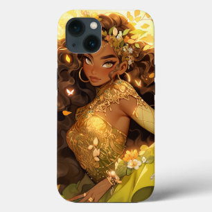 自然女神アフリカ系アメリカ人ファンタジーアート iPhone 13ケース