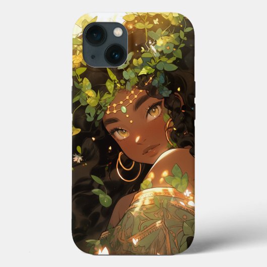 自然女神アフリカ系アメリカ人ファンタジーアート Case-Mate iPhoneケース (裏面)