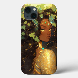 自然女神アフリカ系アメリカ人ファンタジーアート iPhone 13ケース