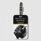 自然威厳のある生息地で水牛がクローズアップ ラゲッジタグ (正面縦)