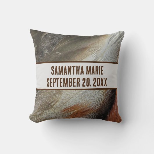 自然子供部屋羽毛グレイ男女兼用ブラウン クッション (正面)