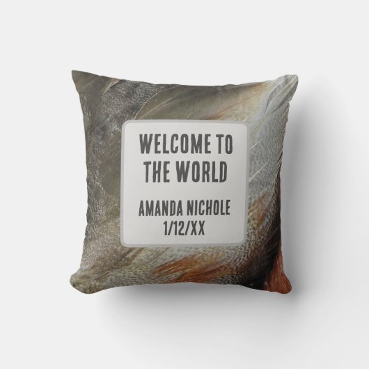 自然子供部屋鳥の羽毛の写真男女兼用 クッション (正面)