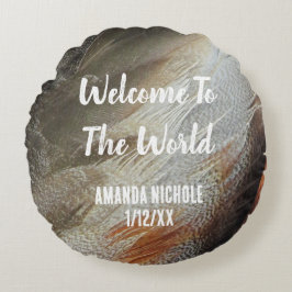 自然子供部屋鳥の羽毛の写真男女兼用 ラウンドクッション