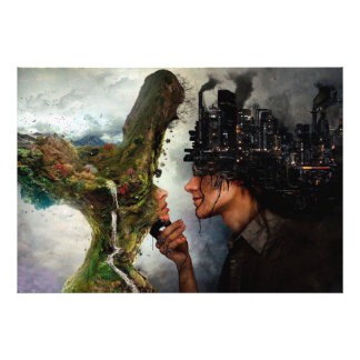 自然対文明写真プリント フォトプリント