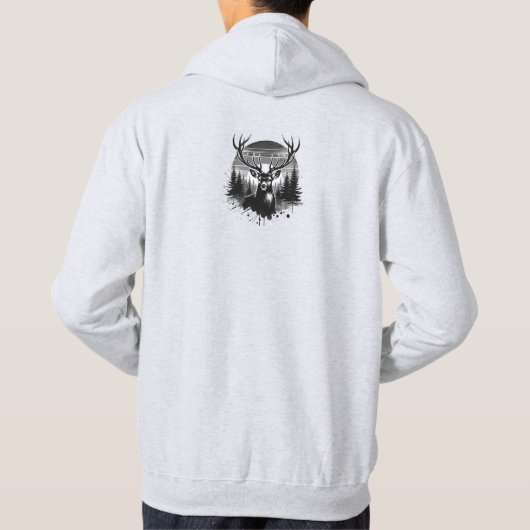 自然屋外グレー実在パパ パーカ (裏面)