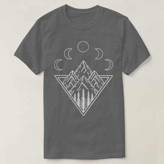 自然山月ミニマル月 Tシャツ (デザイン正面)
