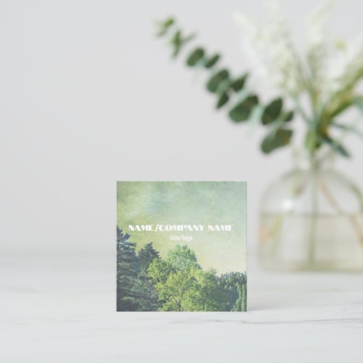 自然山松動揺して緑カスタム スクエア名刺 (スタンド正面)