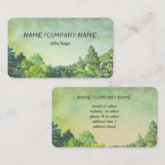 自然山松動揺して緑カスタム 名刺 (正面/裏面)