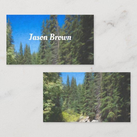 自然山松風景青緑 名刺 (正面/裏面)