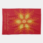 自然幾何学模様カスタム文字ティータオル キッチンタオル (横)