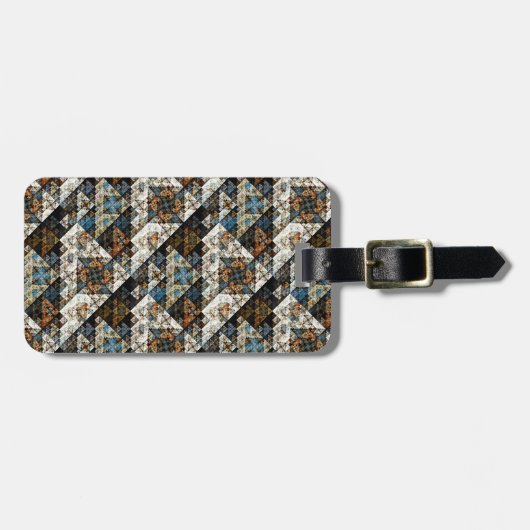 自然幾何学的抽象芸術パターン荷物タグ ラゲッジタグ (正面横)