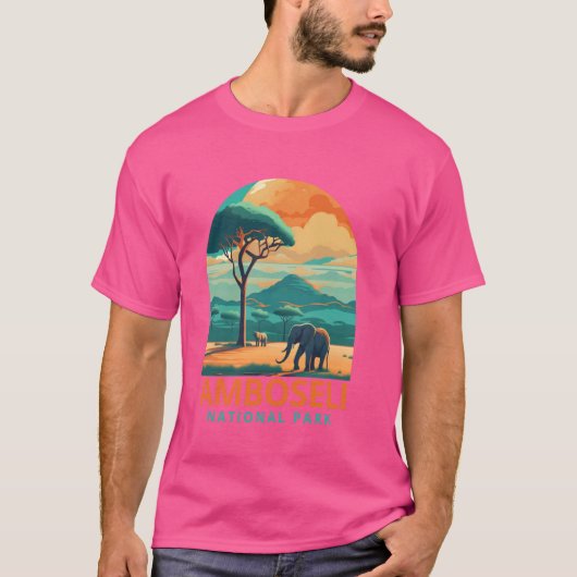 自然恋人が旅を探索アンボセリ国立公園 Tシャツ (正面)