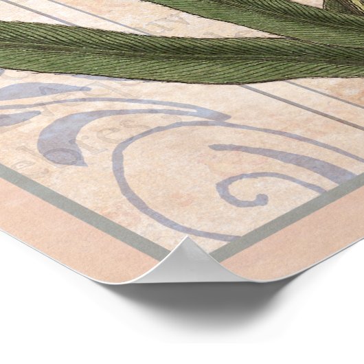 自然恋人のウォールアートの野花と昆虫 ポスター (角)