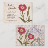 自然恋人のコラージュ野花と昆虫 名刺 (正面/裏面)