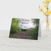 自然恋人カヌーの旅の卒業 カード (黄色い花)