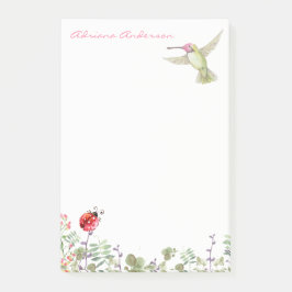 自然恋人 | Hummingbird Ladybug Garden Monogram ポストイット