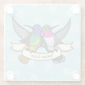 自然愛カラフル者ハミングバード ガラスコースター (裏面)