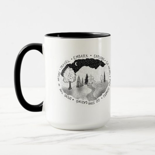 自然愛好家と冒険家のための放浪 マグカップ (左)