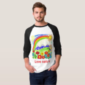 自然愛好家のためのカラフルな自然の絵 Tシャツ (正面フル)